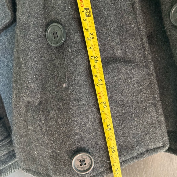 Heavy H&M winter peacoat, lined, charcoal. size Small/Medium. grey coat - Picture 12 of 13